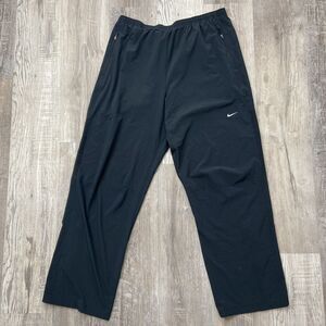 Nike‎ Running Men's XL Black Dri-Fit Stretch Woven Pants Zip Ankle Lighweight